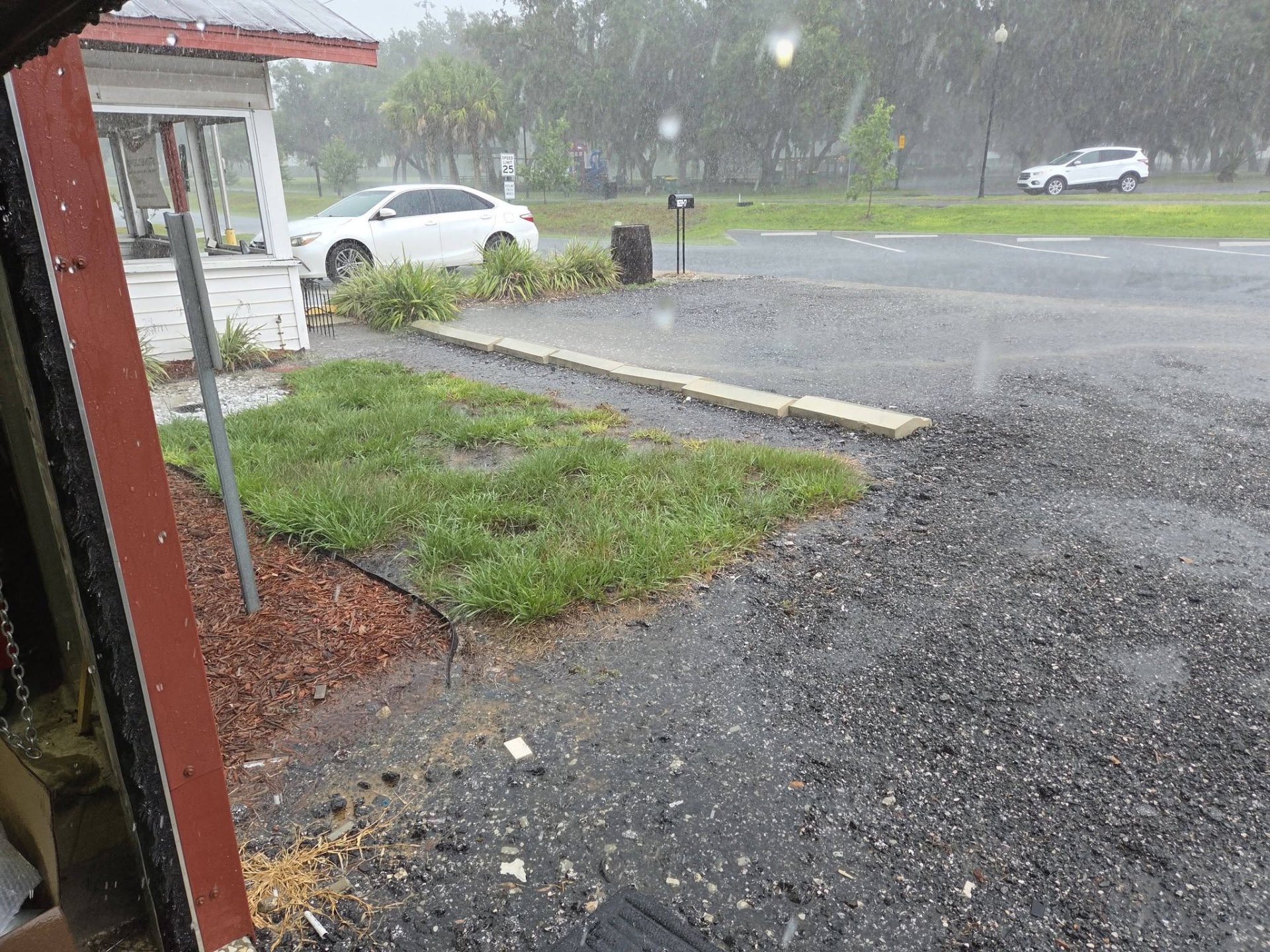 Resident's House by park after a rainstorm.